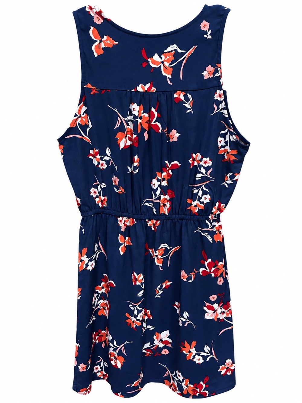 41 Hawthorn Navy Floral Sleeveless Faux Wrap Dress M NWOT Elastic Waist Boho - Picture 3 of 5